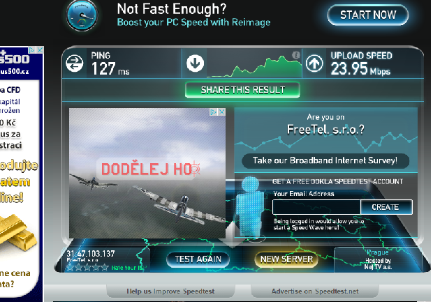 Speedtest results
