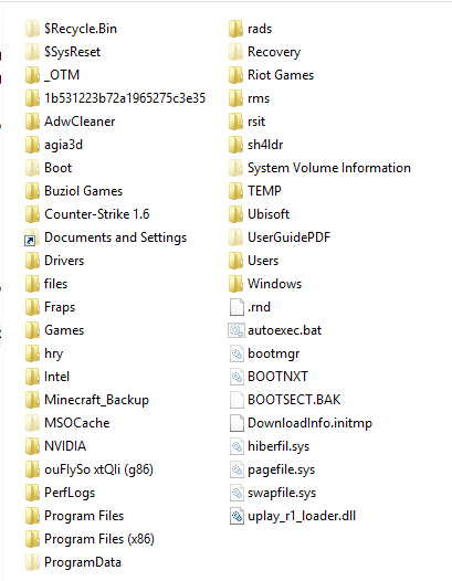 zde jsou slozky a soubory