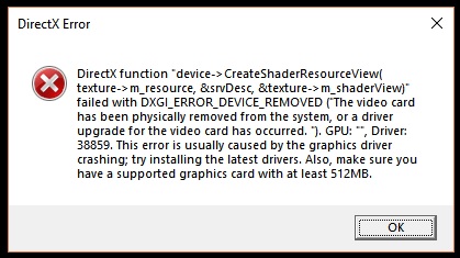 DirectX error