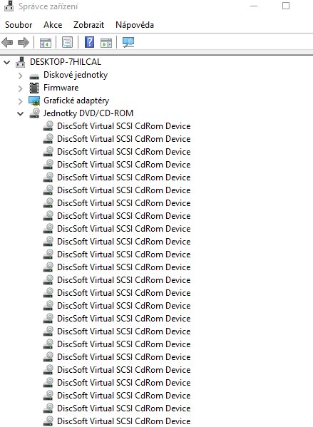 DiscSoft Virtual SCSI CdRom Device print správce zařízení.jpg