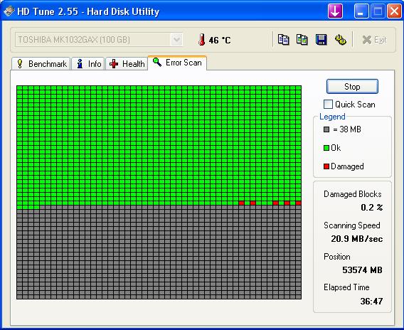 Screen z HD Tune