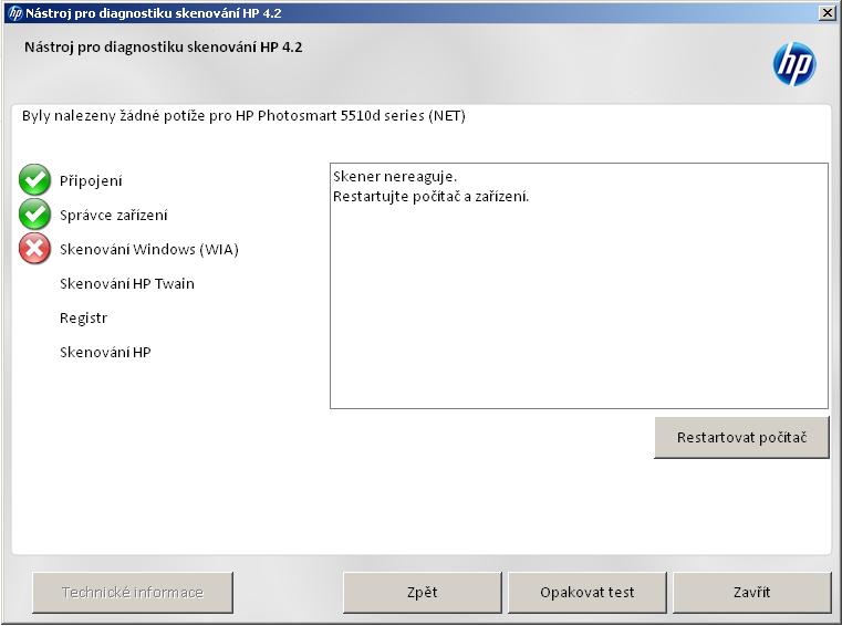 diagnostika HP skener