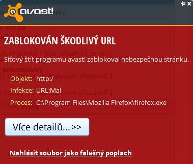 Toto se hlásí při jakémkoliv pohybu na internetu