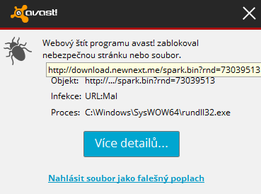 okno, které neustále vyskakuje a někdy